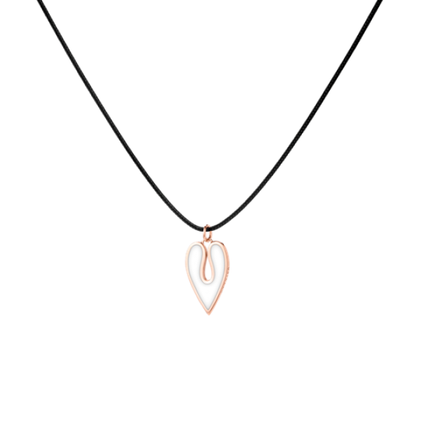 Lola 9kt gold pendant with essenza, on black cord S