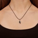 Angel 9kt rose gold pendant with essenza, on black cord S