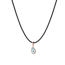 Matrix 9kt gold pendant with essenza, on black cord XS