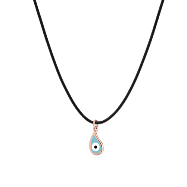 Matrix 9kt gold pendant with essenza, on black cord XS