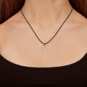Matrix 9kt gold pendant with essenza, on black cord XS