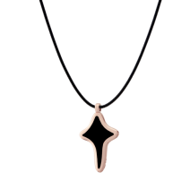 Spirit 9kt gold pendant with essenza, on black cord L
