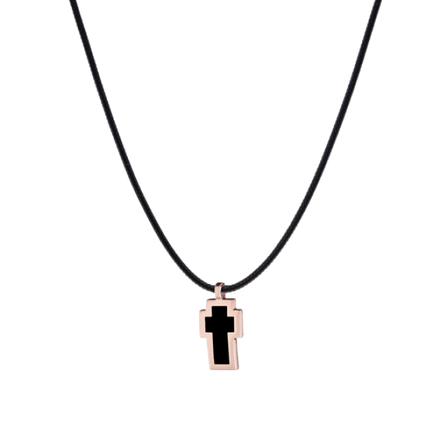 Tattoo 9kt gold pendant with essenza, on black cord S