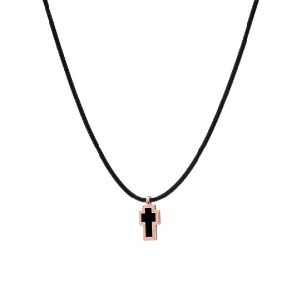 Tattoo 9kt gold pendant with essenza, on black cord L