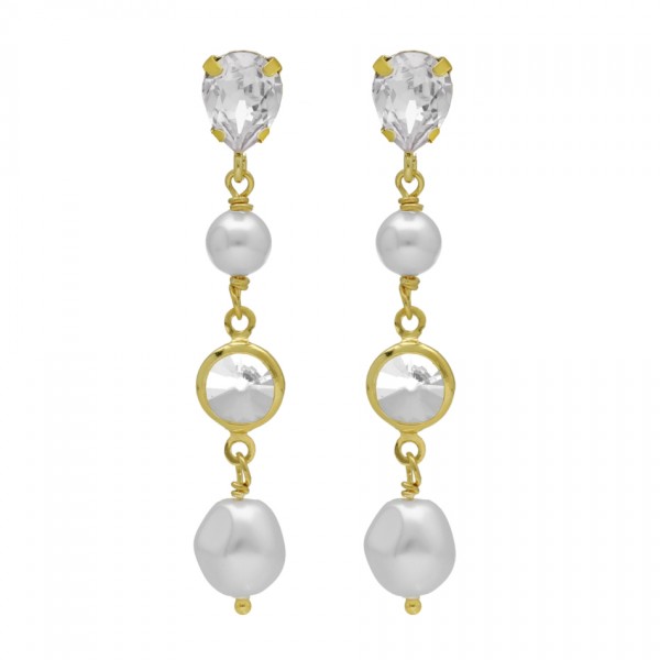 Earings in goldplated silver 925 with pearls