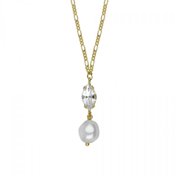 Silver Victoria Cruz necklace with Swarovski stones