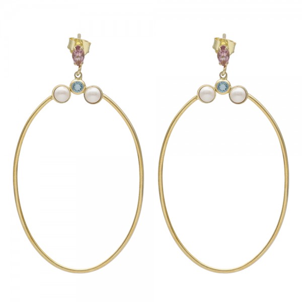 Victoria Cruz Earrings in Silver 925 with Swarovski