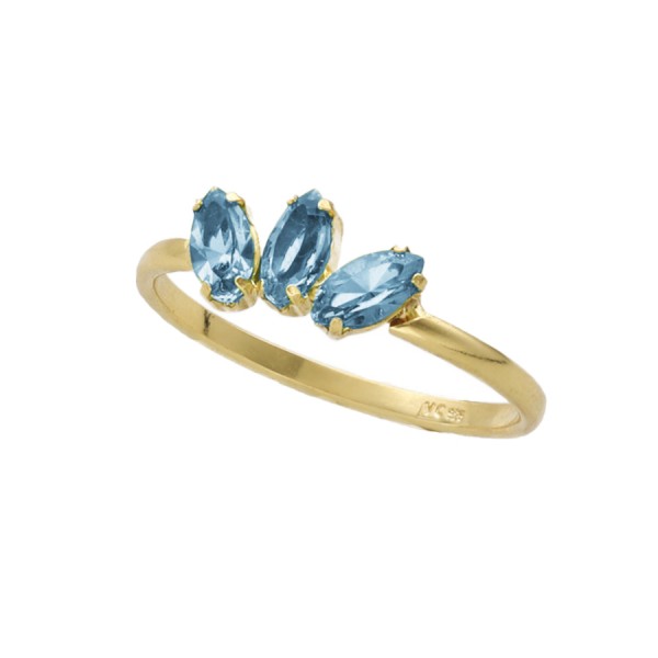 Victoria Cruz Silver Ring with Swarovski Stones