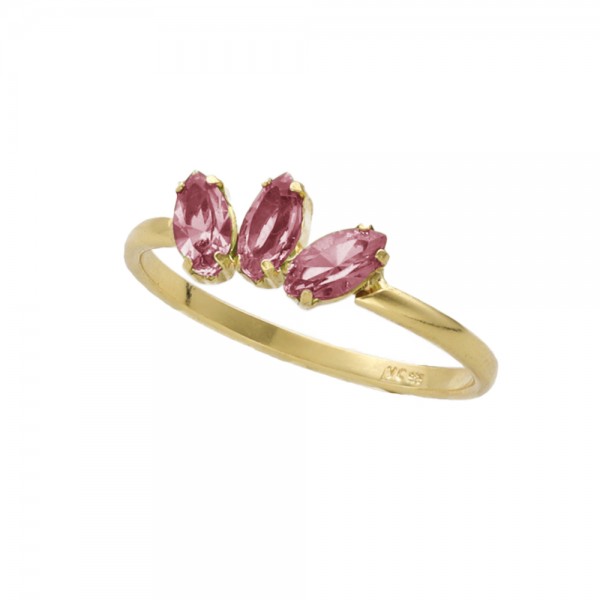 Victoria Cruz Silver Ring with Swarovski Stones