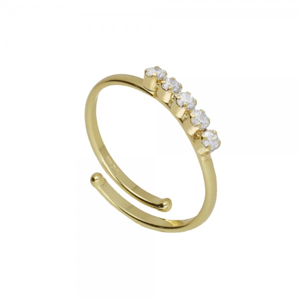 Victoria Cruz Silver ring with Swarovski stones