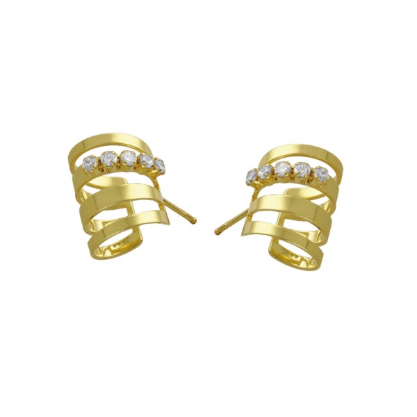 Victoria Cruz Earrings in 925 Silver with Swarovski Stones