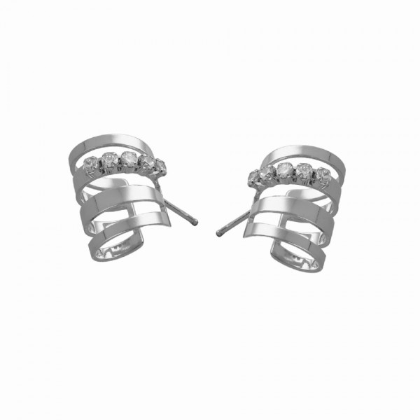 Victoria Cruz Earrings in 925 Silver with Swarovski Stones