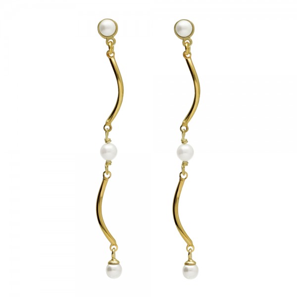 Victoria Cruz Earrings in Silver 925 with Pearls