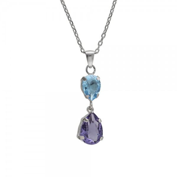 Silver Victoria Cruz necklace with Swarovski Stones