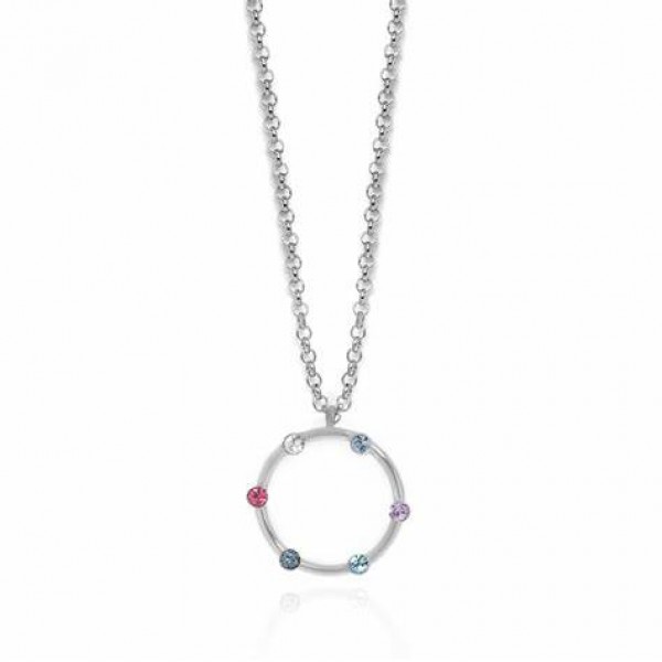 Iris circle colorful silver necklace 925 Victoria Cruz in silver color