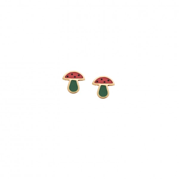 Children's earrings in 9-carat gold with enamel
