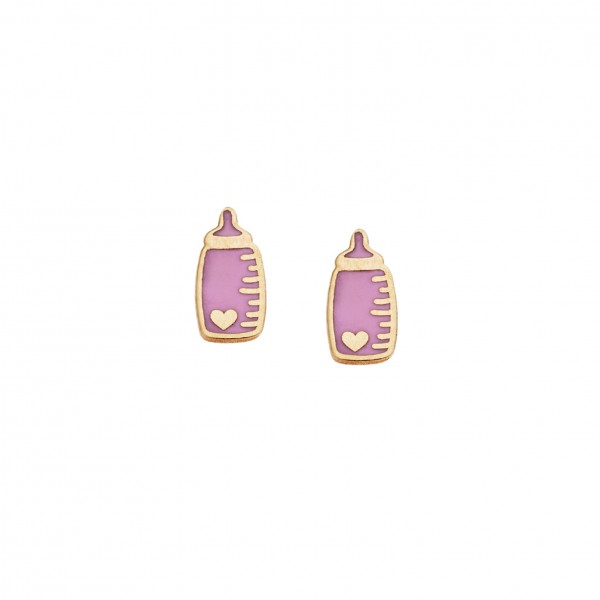Children's earrings in 9-carat gold with enamel