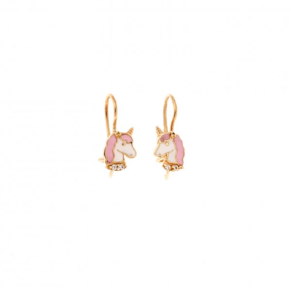 Children's earrings in 9-carat gold with enamel