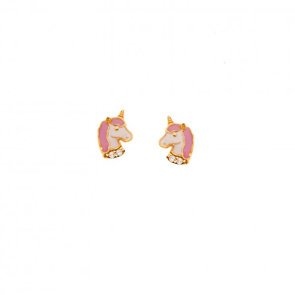 Children's earrings in 9-carat gold with enamel