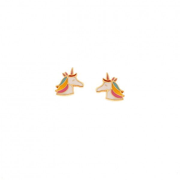 Children's earrings in 9-carat gold with enamel