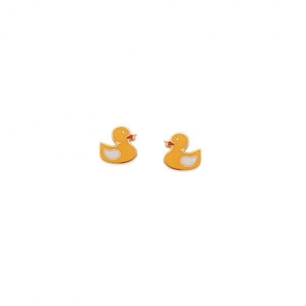 Children's earrings in 9-carat gold with enamel