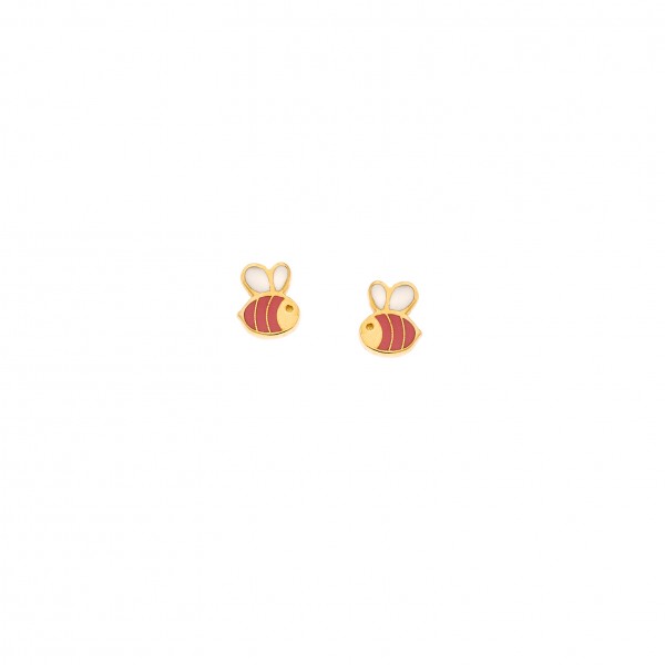 Children's earrings in 9-carat gold with enamel
