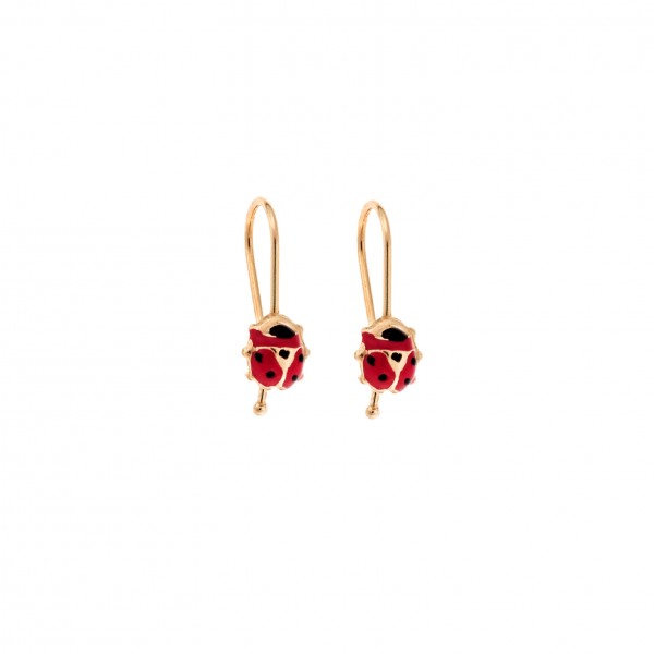 Children's earrings in 9-carat gold with enamel