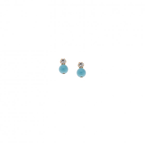 Children's earrings in 9-carat gold with turquoise 