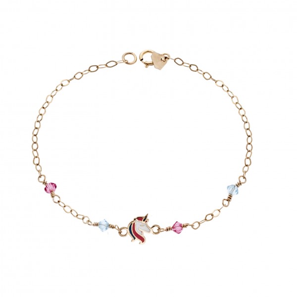 Children's bracelet in 9 carat gold with enamel