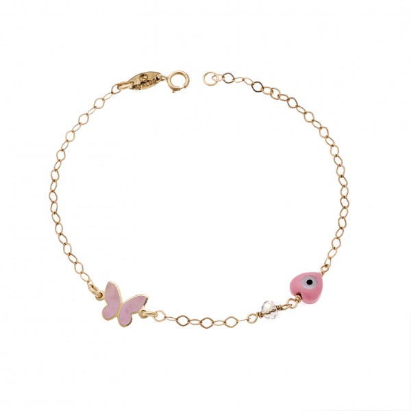 Children's bracelet in 9 carat gold with enamel