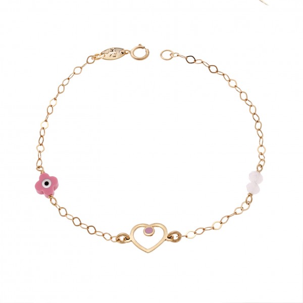 Children's bracelet in 9 carat gold with enamel