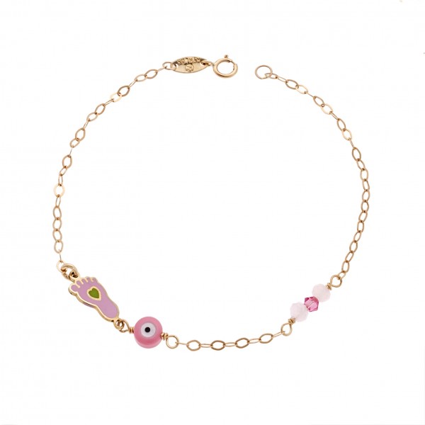 Children's bracelet in 9 carat gold with enamel