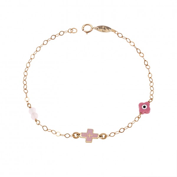 Children's bracelet in 9 carat gold with enamel