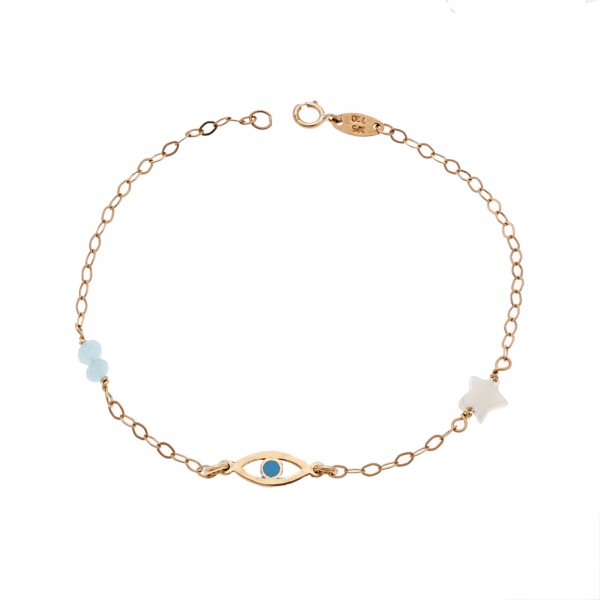 Children's bracelet in 9 carat gold with enamel