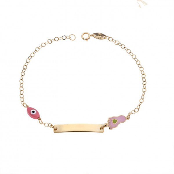 Children's bracelet in 9 carat gold with enamel
