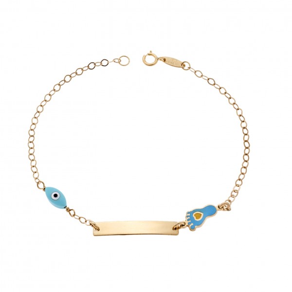 Children's bracelet in 9 carat gold with enamel