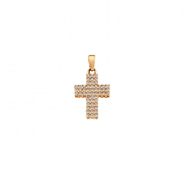9carats yellow gold cross with zircon