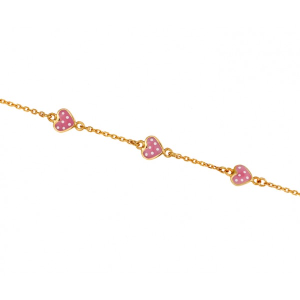 Children's bracelet in 14 carat gold with enamel