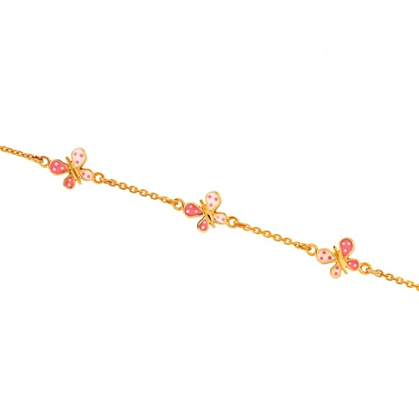 Children's bracelet in 14 carat gold with enamel