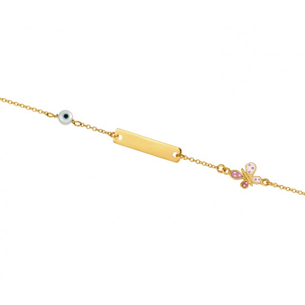 Children's bracelet in 14 carat gold with enamel