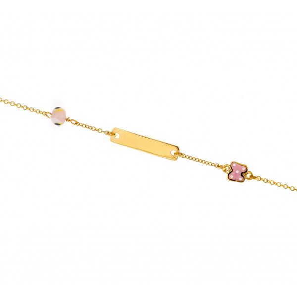 Children's bracelet in 14 carat gold with enamel