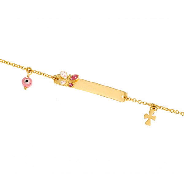 Children's bracelet in 14 carat gold with enamel