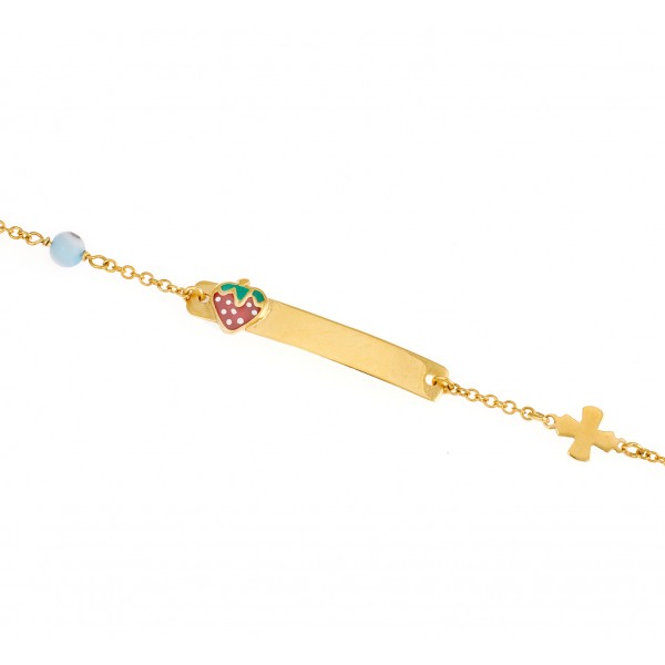 Children's bracelet in 14 carat gold with enamel