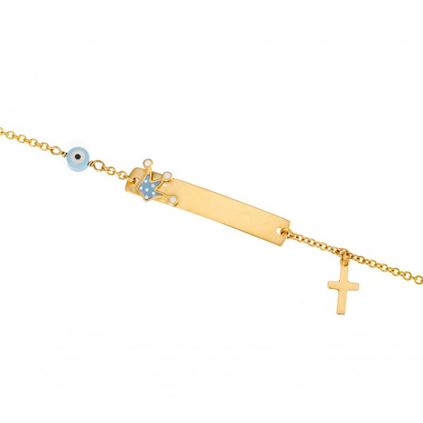 Children's bracelet in 14 carat gold with enamel
