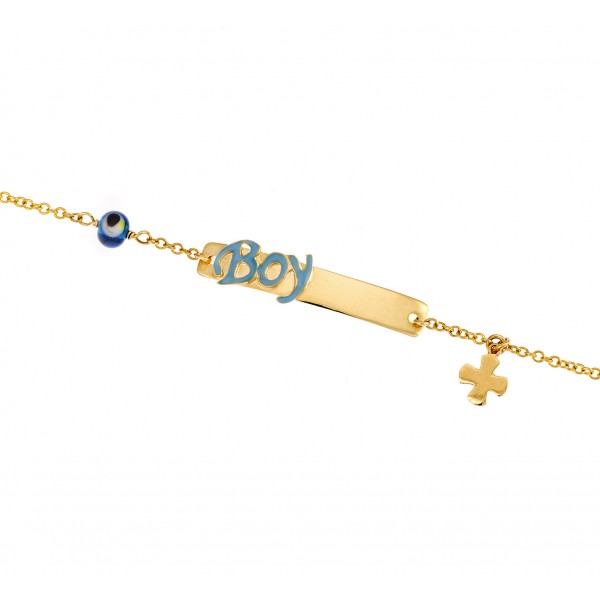 Children's bracelet in 14 carat gold with enamel