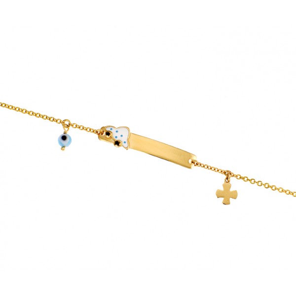 Children's bracelet in 14 carat gold with enamel