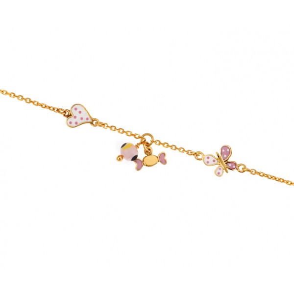 Children's bracelet in 14 carat gold with enamel