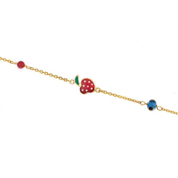 Children's bracelet in 14 carat gold with enamel