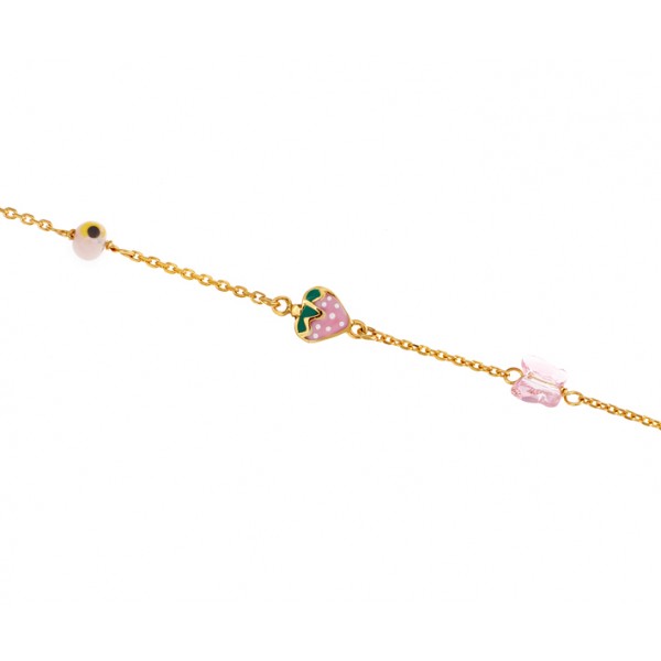 Children's bracelet in 14 carat gold with enamel