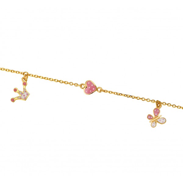 Children's bracelet in 14 carat gold with enamel